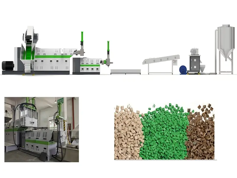 Muovin pelletointikone kalvon kierrätykseen